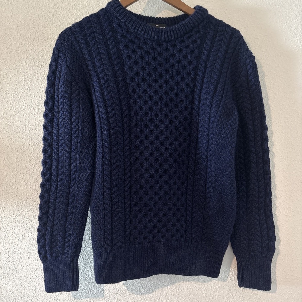 Irish Store 100% Merino Wool Women's Aran Crew Neck Irish Classic Sweater M